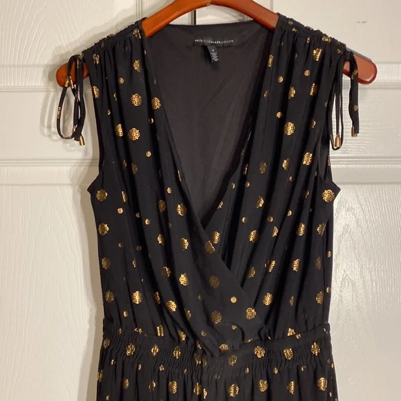 White House Black Market Black and Gold Jumpsuit - Picture 3 of 7